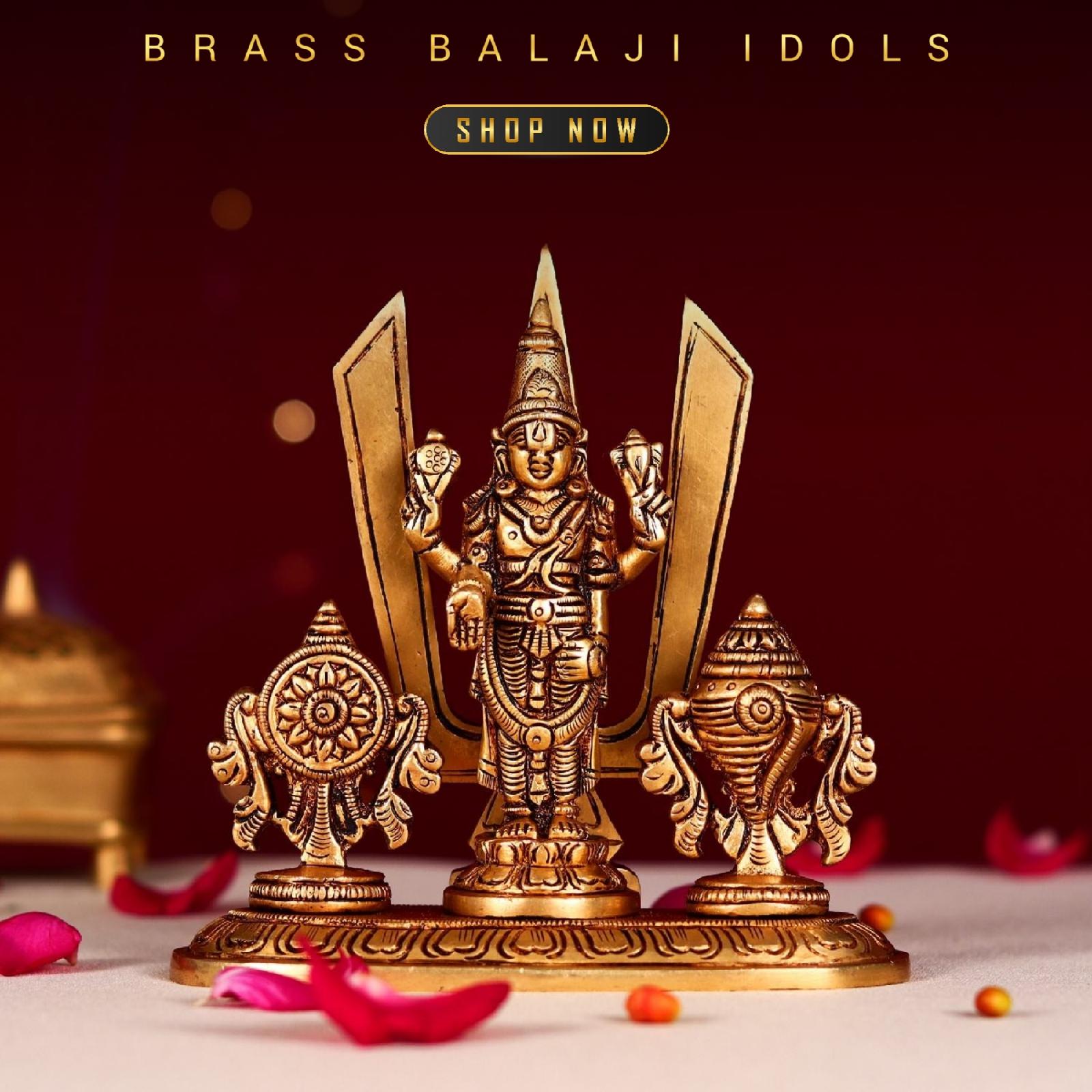 Brass Tirupati Balaji with Sankha Chakra